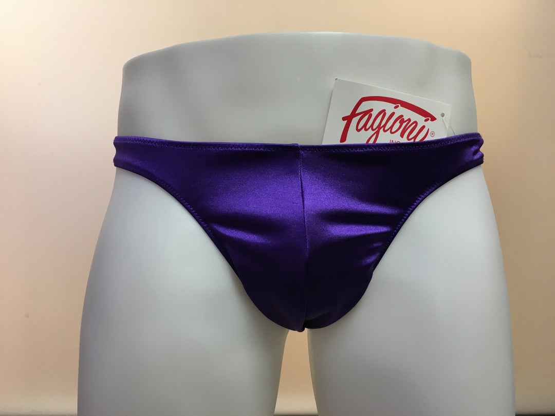 Fagioni Men's Assorted Satin Thong Underwear, Lingerie & Loungewear - Style 1422 Purple