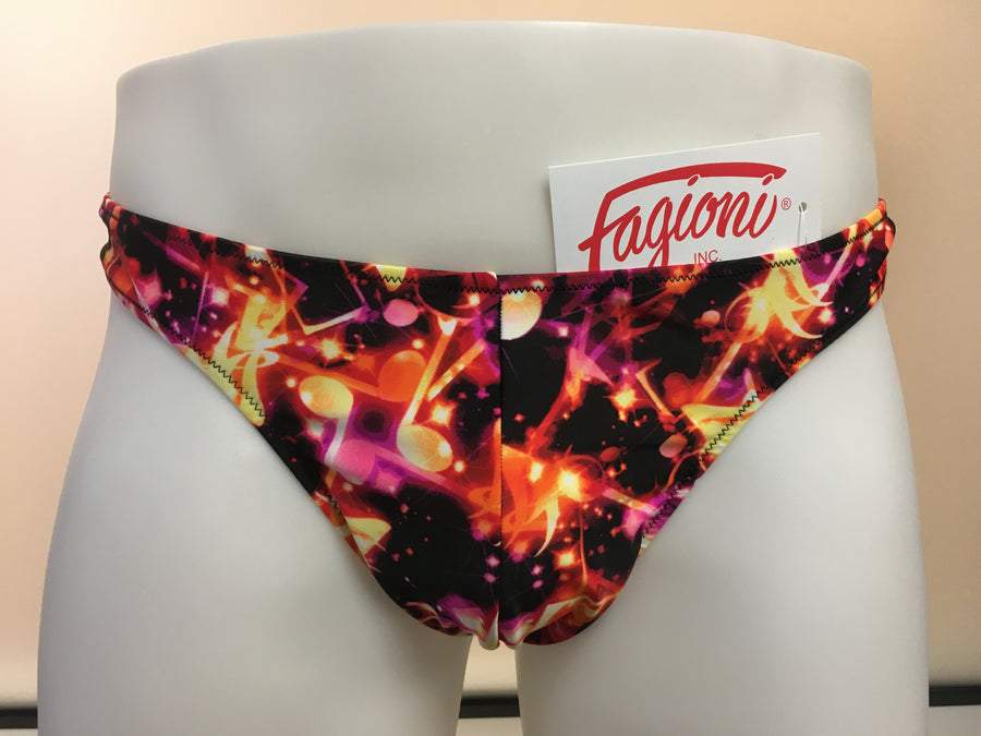 Fagioni Men's Assorted Pattern PRINT THONG Underwear / Swimwear - Style 4787 Music from the front