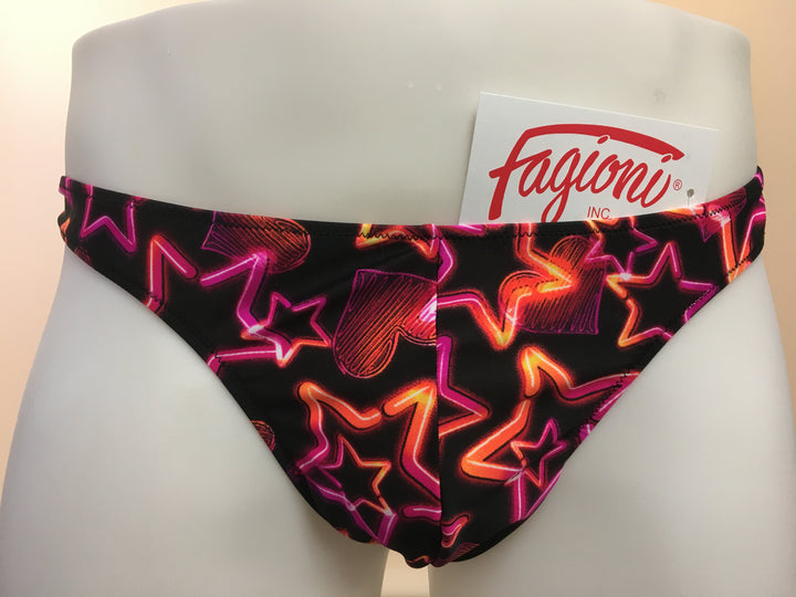 Fagioni Men's Assorted Pattern PRINT THONG Underwear / Swimwear - Style 4787 Electric from the front