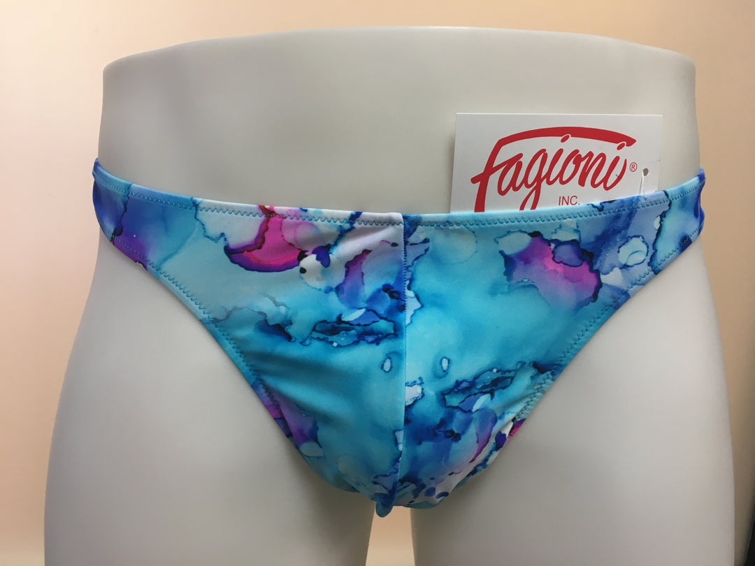 Fagioni Men's Assorted Pattern PRINT THONG Underwear / Swimwear - Style 4787 Water from the front