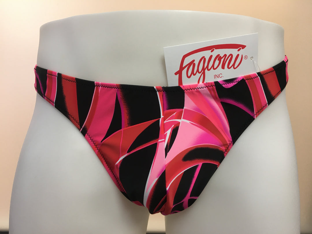 Fagioni Men's Assorted Pattern PRINT THONG Underwear / Swimwear - Style 4787 Lipstick from the front