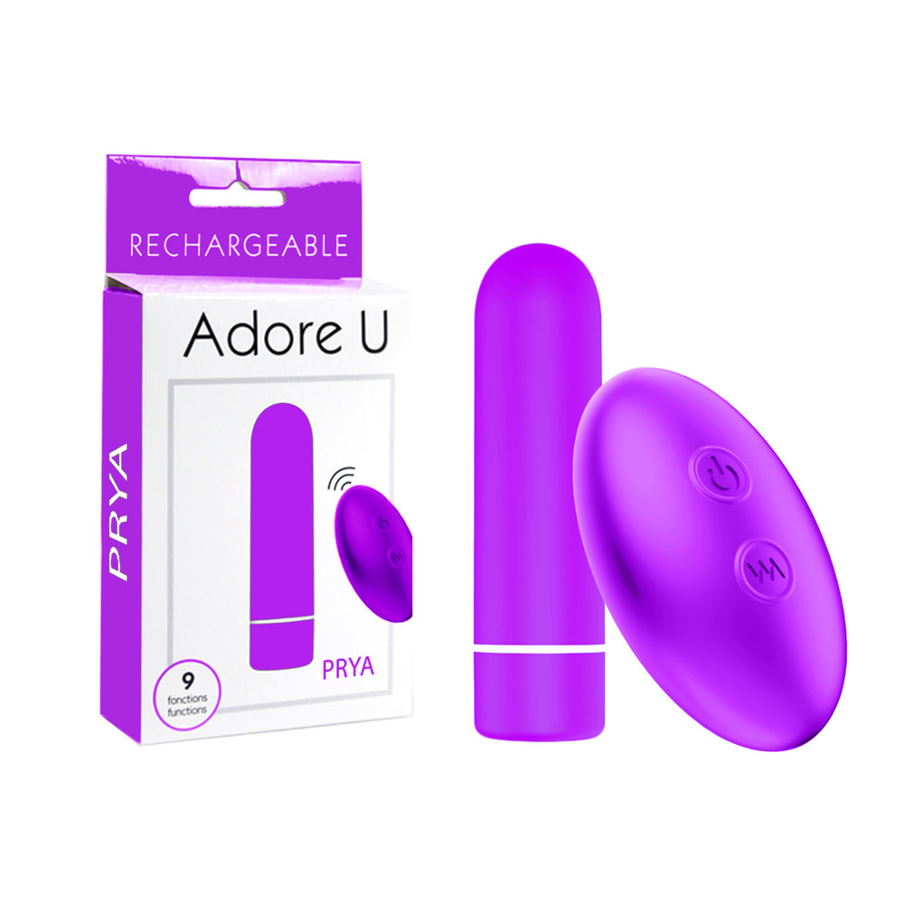 Adore U Prya Remote Control Wearable Rechargeable Bullet with box in purple