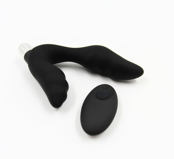 Adore U Hom Flared Prostate Vibrator W/ Remote Control angled view 