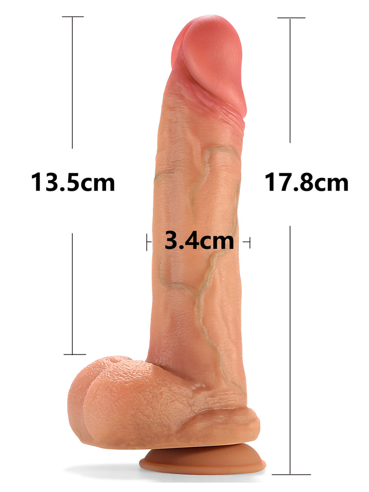 Lucas 5.5 Inch Hyper Realistic Double Density Dildo Measurements