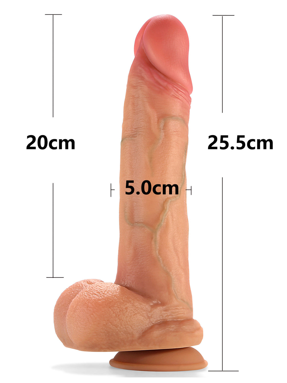 Yann 8 Inch Hyper Realistic Double Density Dildo Measurements