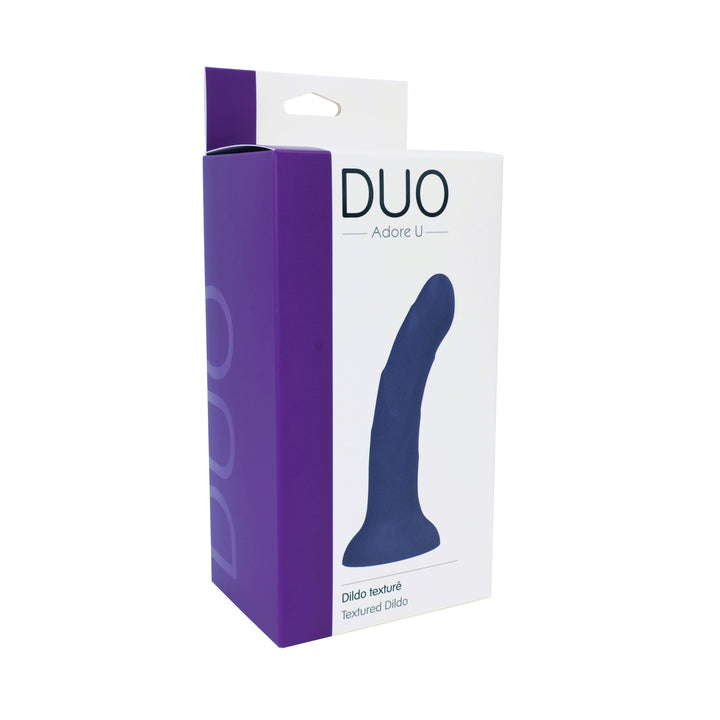Duo G Spot & P-Spot Textured Silicone Dildo W/ Suction Cup
