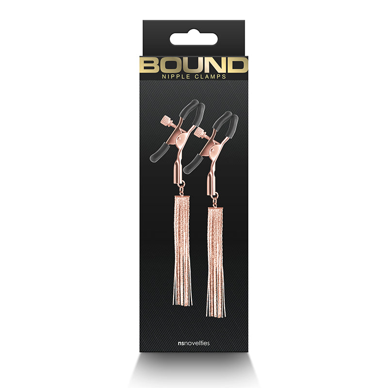 Bound Nipple Clamps W/ Chain Fringe - Rose Gold in Box