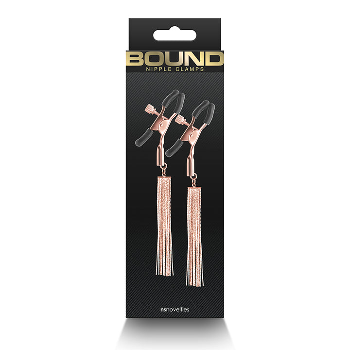 Bound Nipple Clamps W/ Chain Fringe - Rose Gold in Box