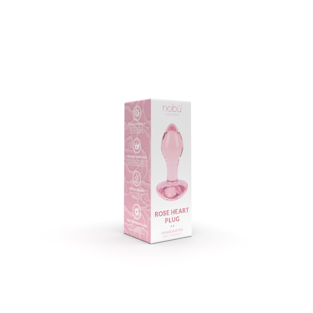 Rose Heart Anal Glass Plug Front of Box