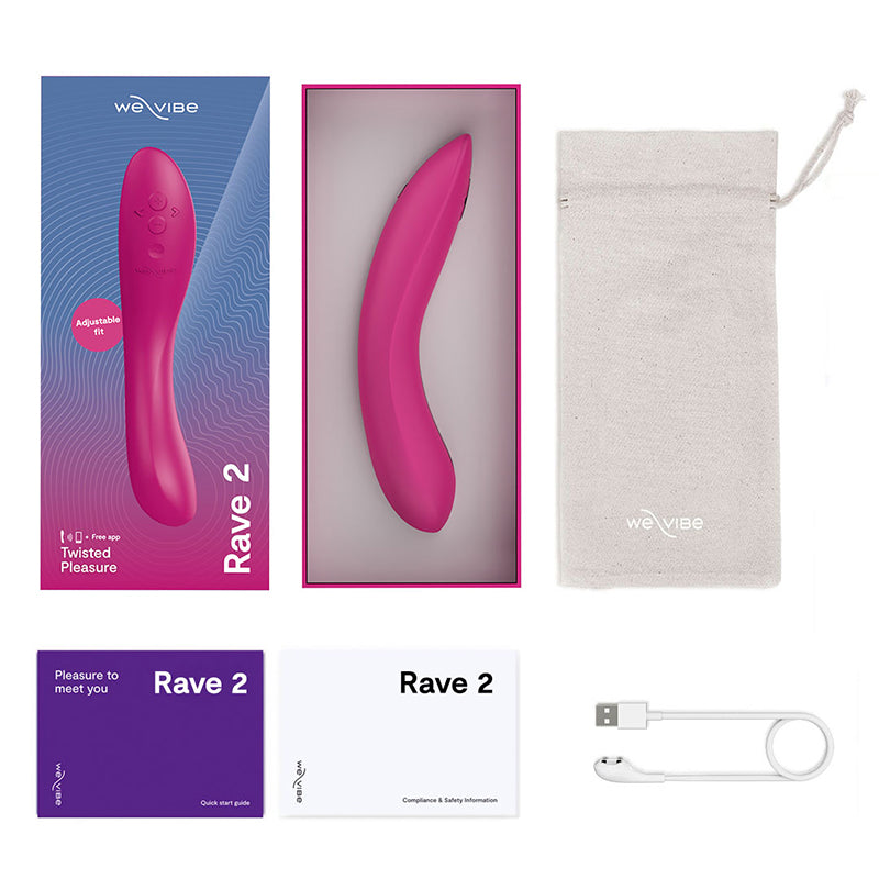 WE-VIBE Rave 2 Fuchsia Waterproof G-SPOT Vibe W/ App Connection 