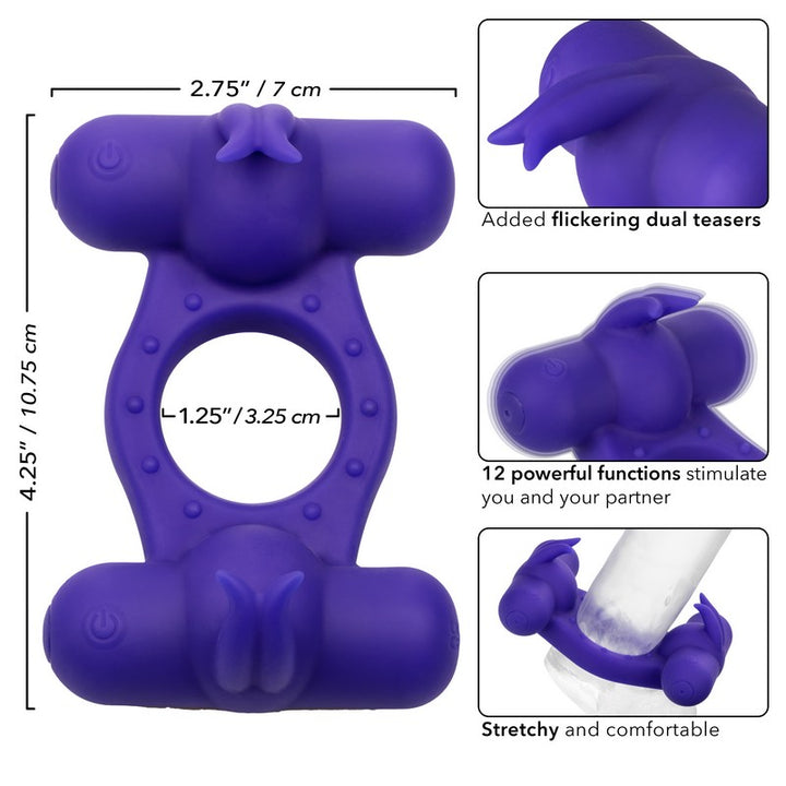 Triple Orgasm Enhancer Rechargeable Ring Dimensions