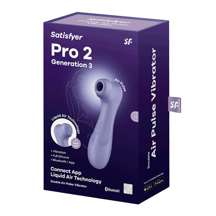 Satisfyer Pro 2 Gen 3 Double Air Pulse & Pressure Waves Vibrator & New APP Connect Product Box