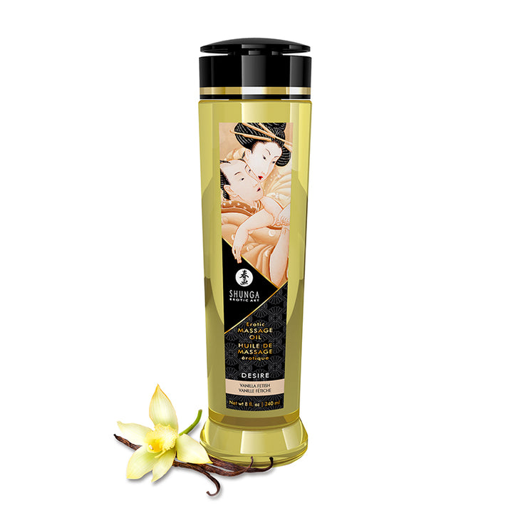 Shunga Natural Massage Oil 8 oz - Vanilla Scent