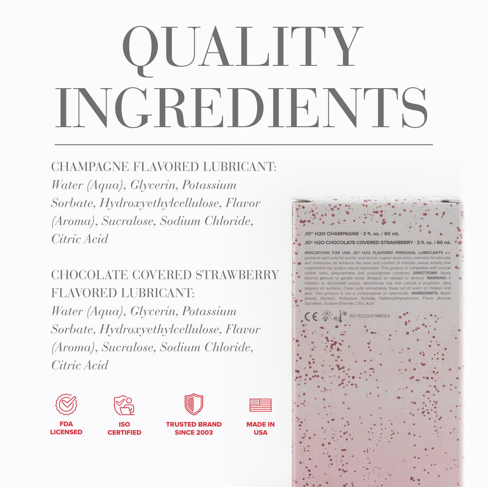 JO Sweet & Bubbly 2oz Water-Based Lubricants Quality Ingredients