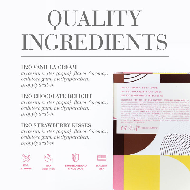 JO Neapolitan FLAVOURS Lubricants 1oz- Quality Ingredients 