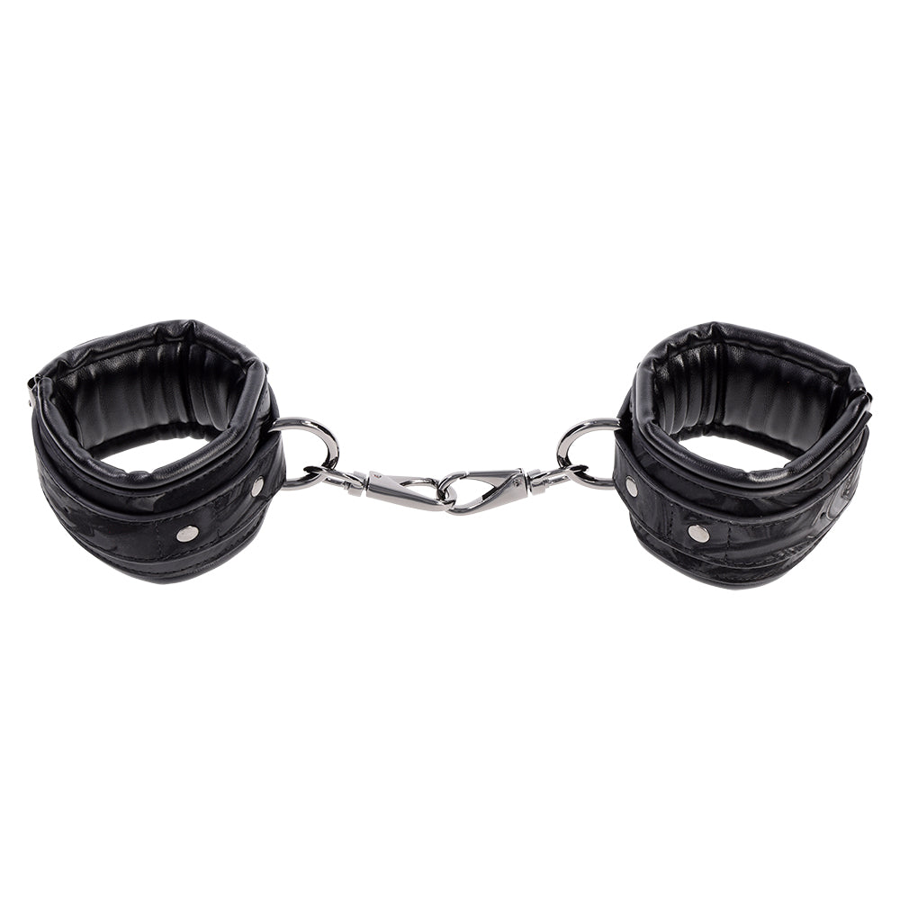 Handcuffs displayed outside of box at upper high angle
