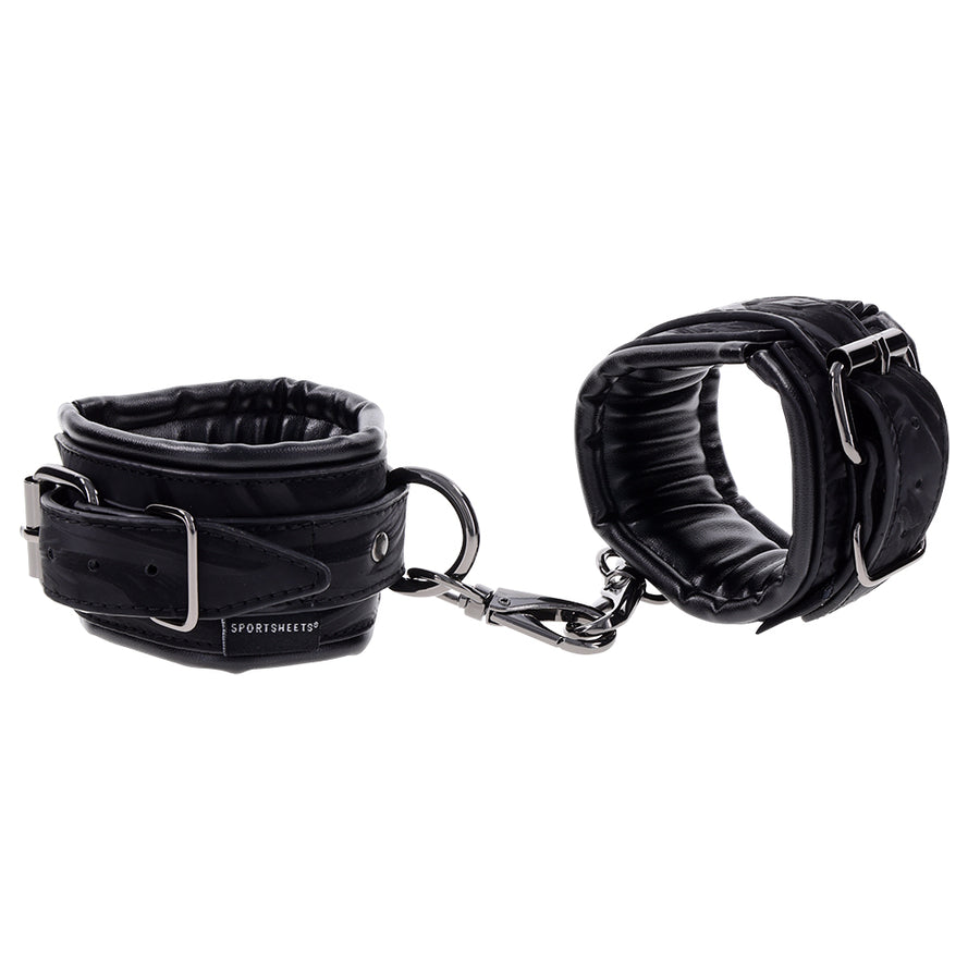 Handcuffs displayed viewing inside and outside from a front view angle