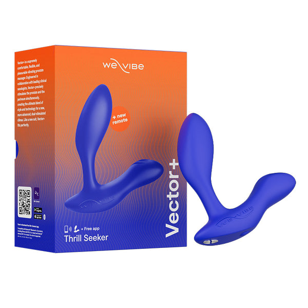 We-Vibe Vector + Prostate & Perineum Stimulator in Blue with Box