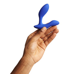 We-Vibe Vector + Prostate & Perineum Stimulator in Blue in Hand