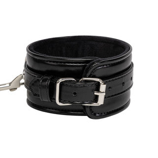 close up of buckle system for luxury cuffs