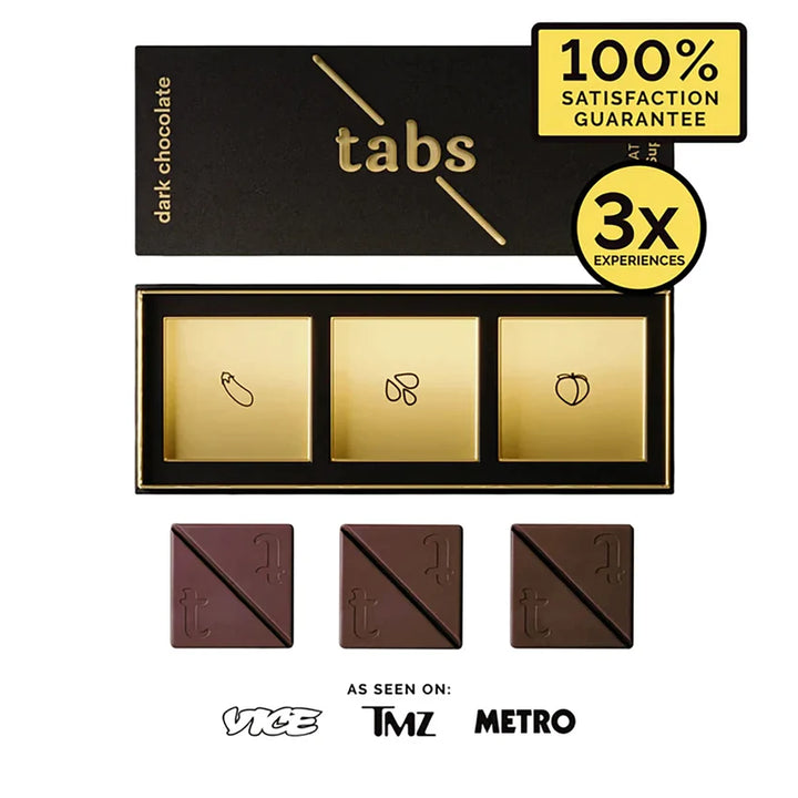 Tabs Sex Chocolate - 3 Dark Chocolate Squares / Per Box