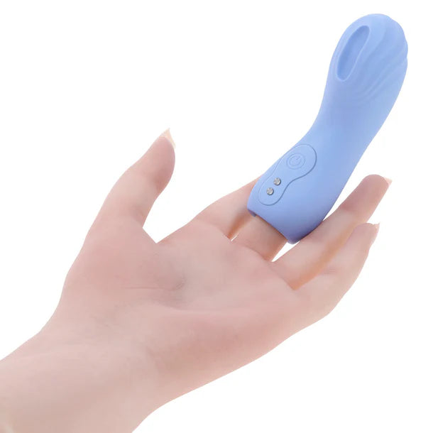 good point displayed on finger