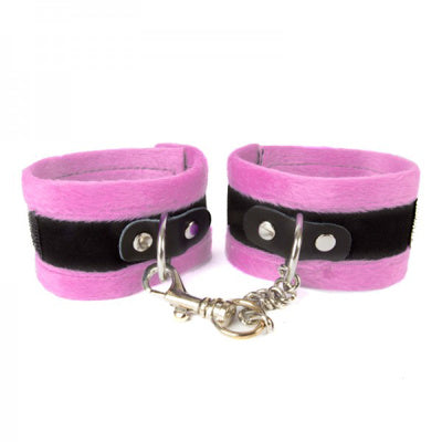 Hand & Ankle Cuffs Plush Adjustable Restraints in Pink