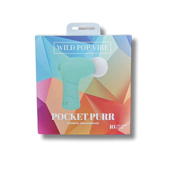 Wild Pop Pocket Purr Massager in Aqua in box