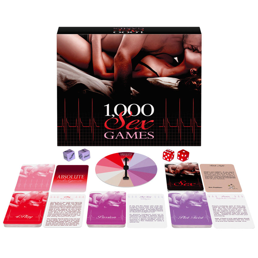 1,000 Sex Games  - Endless Nights of Great Sex - Cards-Dice-Spinner