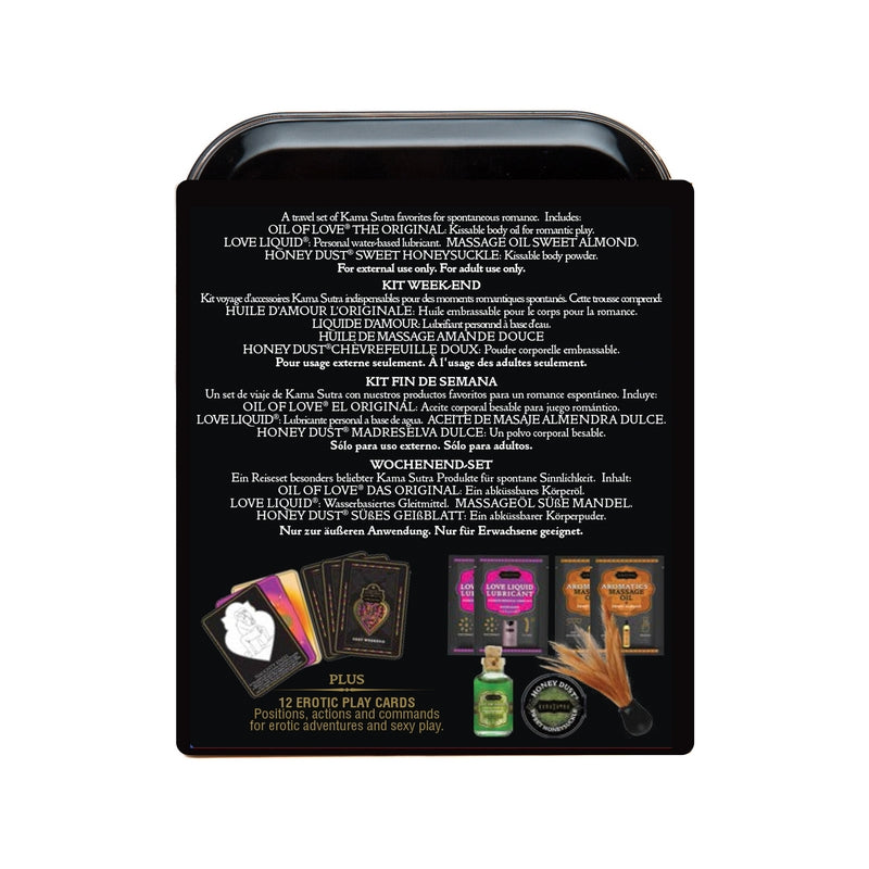 Kama Sutra WEEKENDER KI, Romantic EROTIC Weekend TRAVEL SIZE Products, The Original back of box