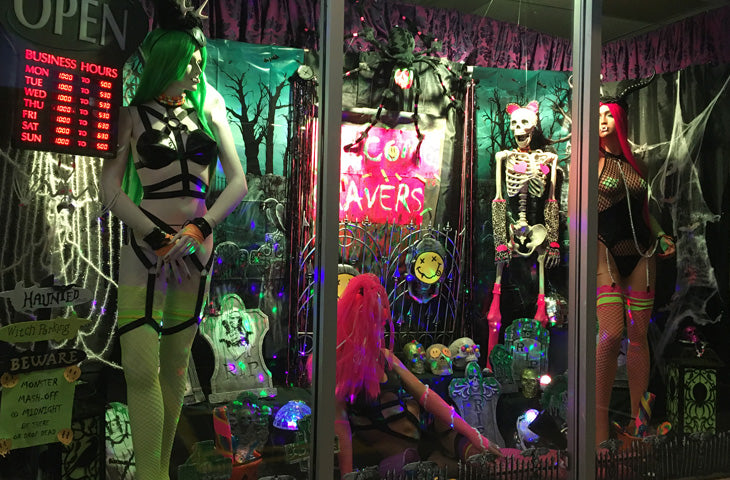 Sex store Canada Halloween 2022 window display