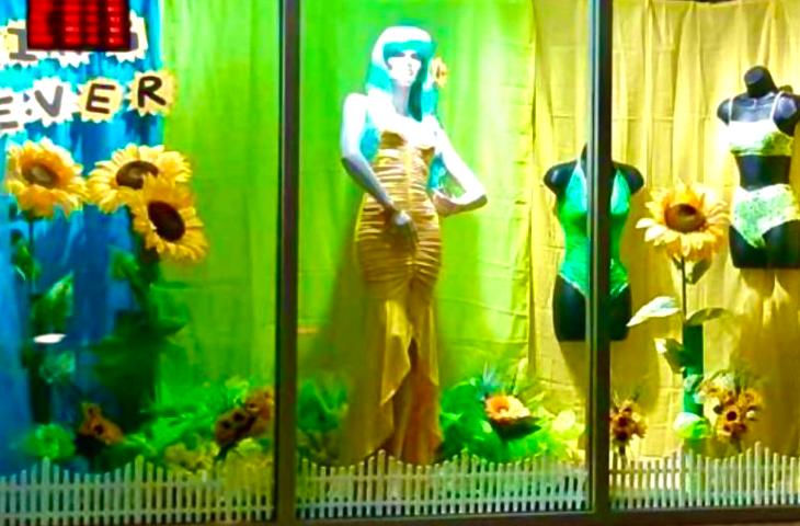 Sexessories adult store in Parksville's spring 2020 window display