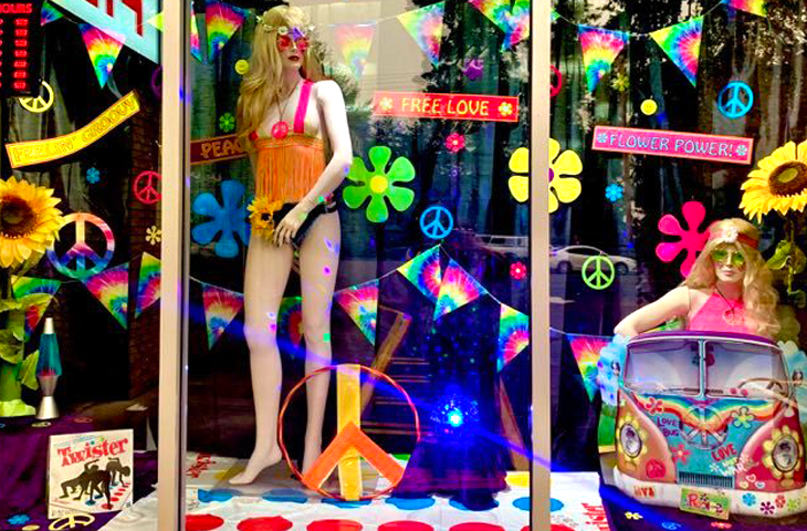 Adult boutique sex store in Parksville's summer 2020 window display