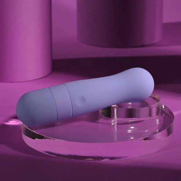Squishy bullet displayed on its side facing forward