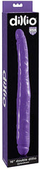 Dillio double ended 16-inch dildo dong in purple