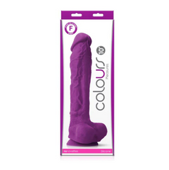 Colours Firm 10 inch dildo with balls and suction cup in purple