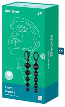 Satisfyer Love Beads Soft Black Silicone 2pc Set - Anal Beads - Sexessories Parksville