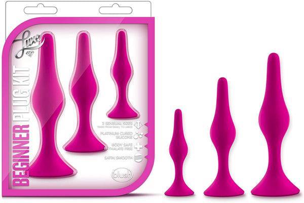 Luxe Three Piece Silicone Plugs Beginner Anal Training Kit - Anal Plug - Trainer Kit - Sexessories Parksville