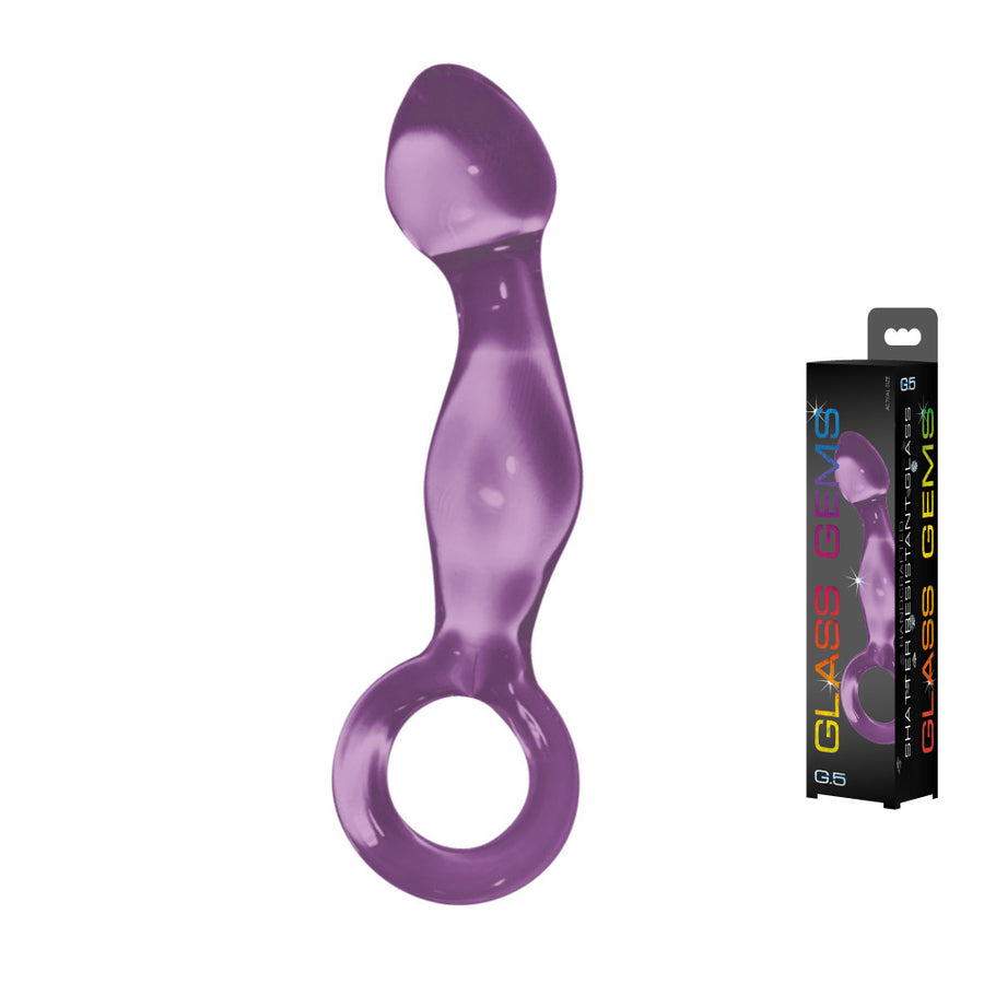 Nobu Glass Gems G5 Purple Dildo W/ Handle - Shatter Resistant - Dildo / Dong - Sexessories Parksville