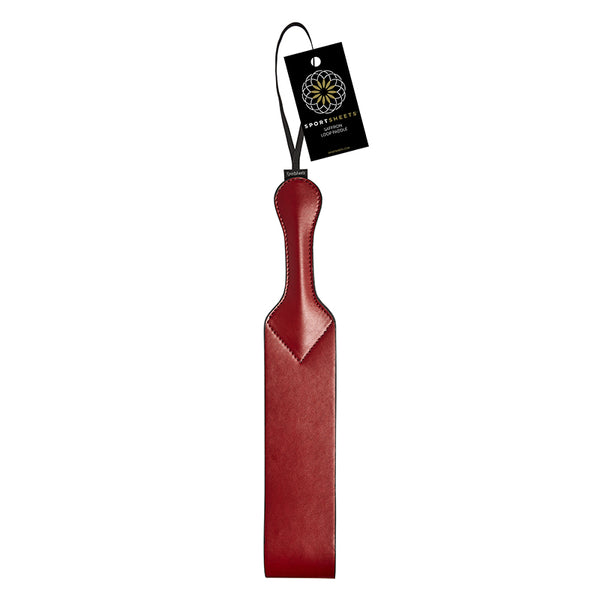 Crimson Vegan Leather Loop Spanking Paddle - Bondage & Kink - Sexessories Parksville