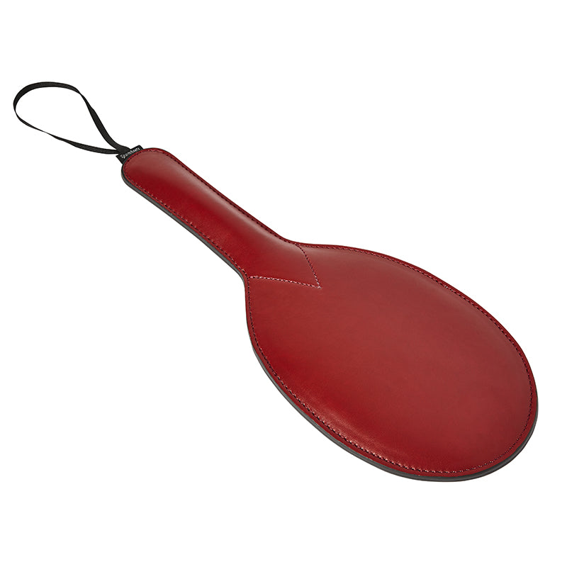 Crimson Vegan Leather Ping Pong Round Spanking Paddle - Bondage & Kink - Sexessories Parksville