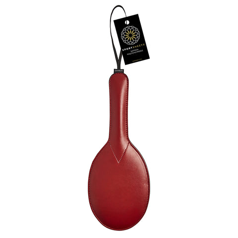 Crimson Vegan Leather Ping Pong Round Spanking Paddle - Bondage & Kink - Sexessories Parksville