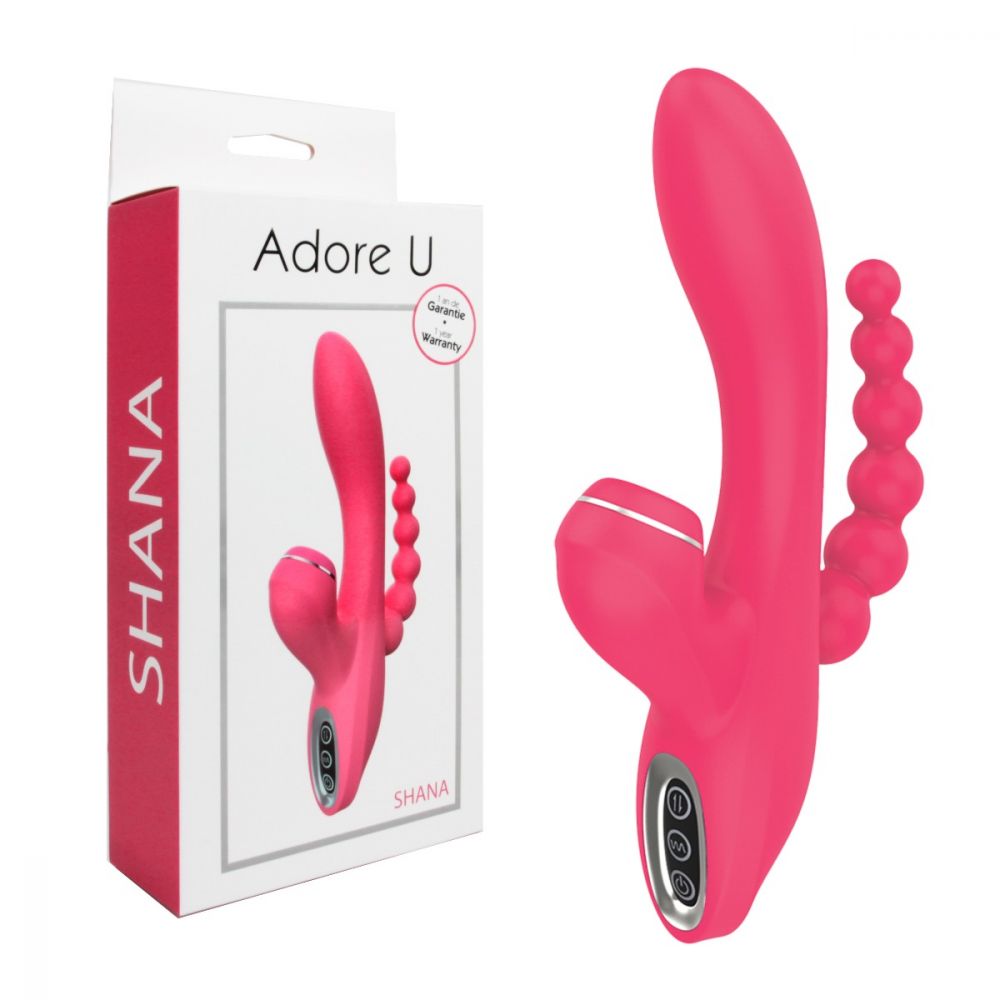 Adore U Shana Silicone Rechargeable G-Spot Vibrator in Pink