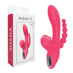 Adore U Shana Silicone Rechargeable G-Spot Vibrator in Pink