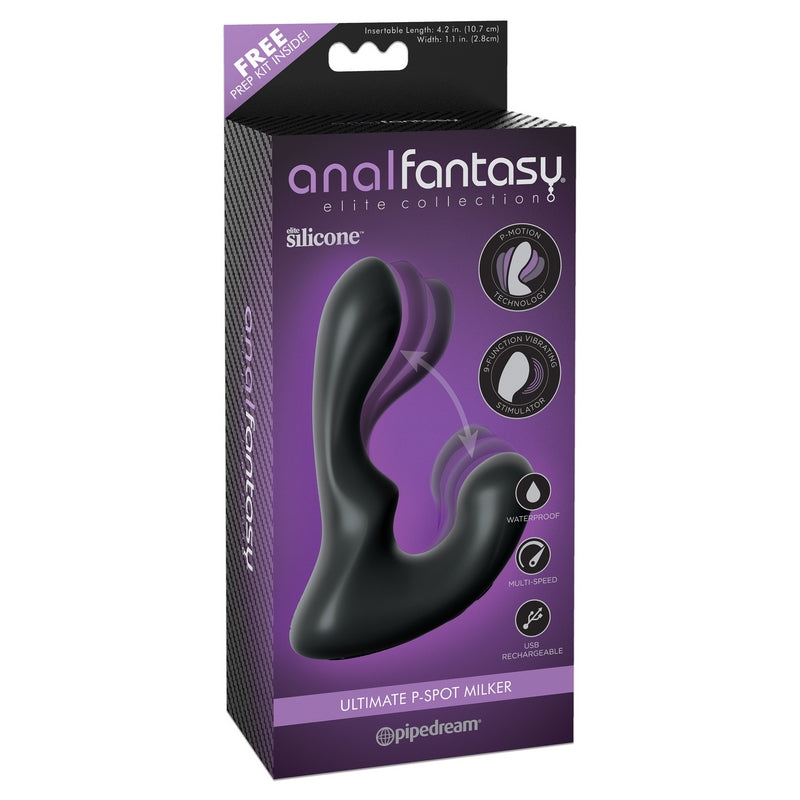 Anal Fantasy Ultimate P-Spot Milker in packaging. Waterproof, rechargeable, multi-speed