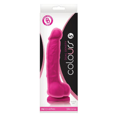 NS Novelties Colours dual density dildo with balls and suction cup base in pink