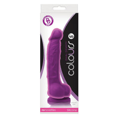 NS Novelties Colours dual density dildo with balls and suction cup base in purple
