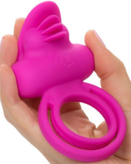 Dual clit flicker held in hand made from body-safe silicone