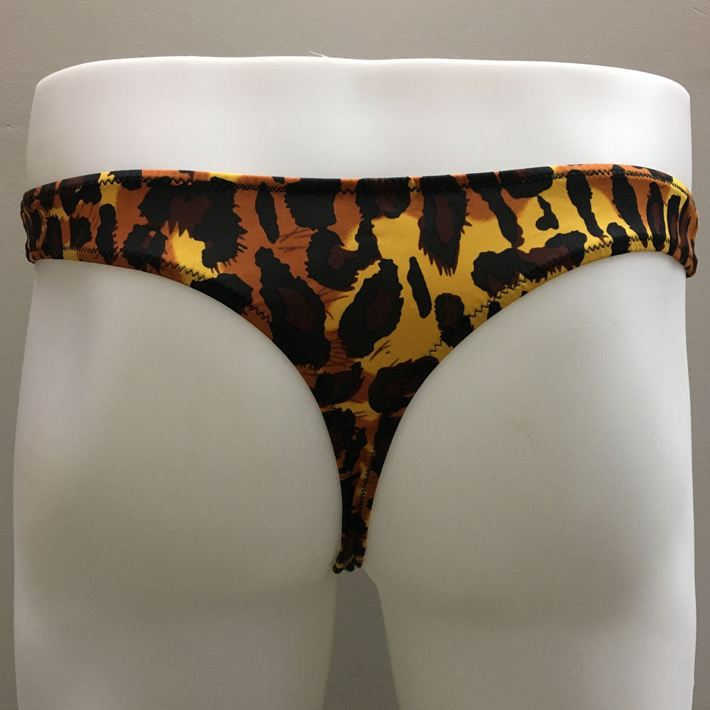 Fagioni Style 1326 Men's Leopard Print Thong Underwear from the back