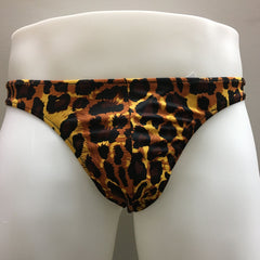 Fagioni Style 1326 Men's Leopard Print Thong Underwear from the front
